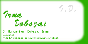 irma dobszai business card